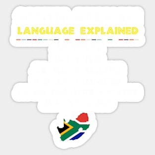 South African Language Explained Funny Guide Sticker